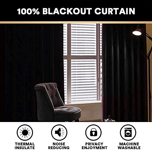 PrinceDeco Primitive Textured Linen 100% Blackout Curtains for Bedroom/Living Room Blackout Curtains 84 Inches Long, Energy Saving Window Treatment Curtains with White Liner (2 Panels, Natural)
