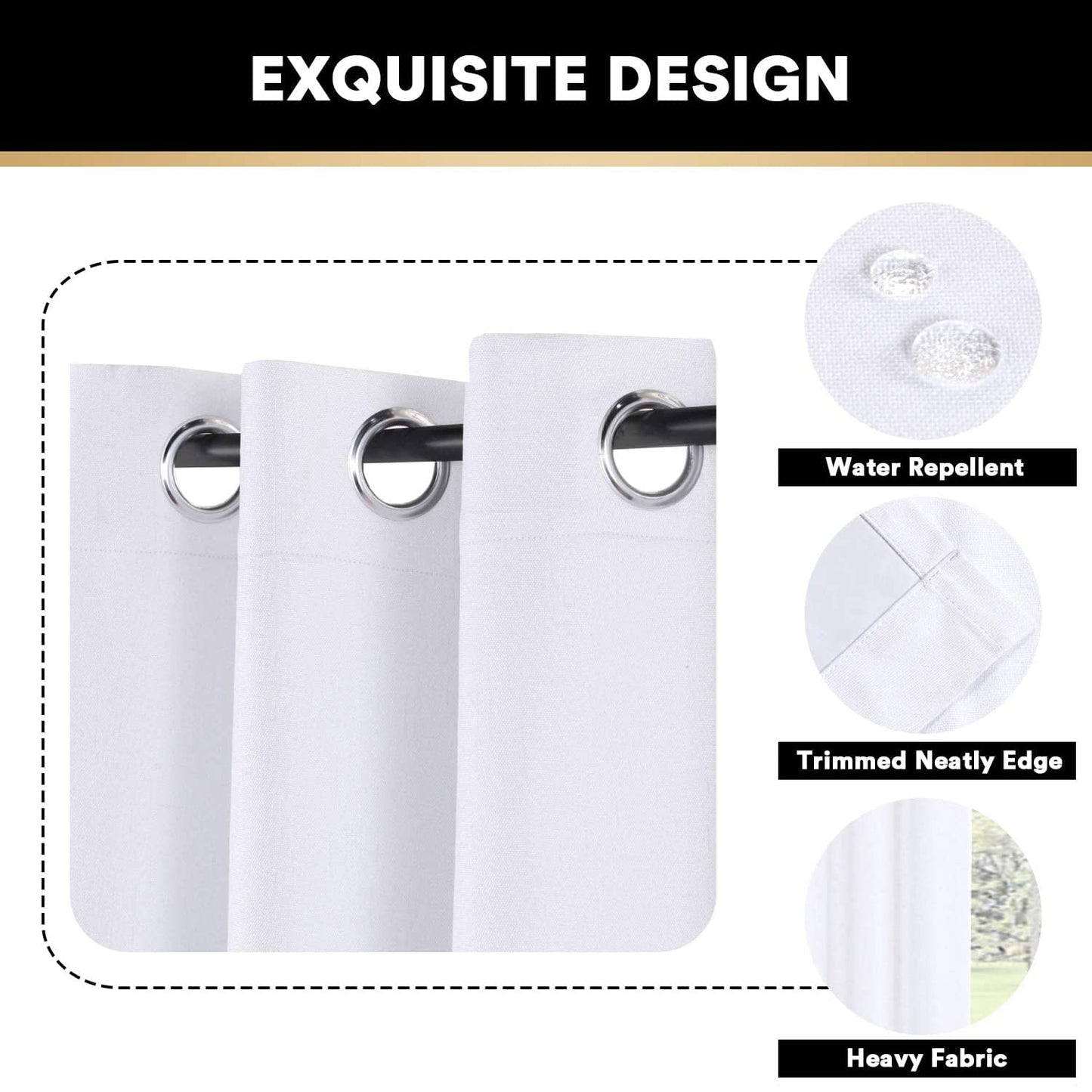 PrinceDeco Primitive Textured Linen 100% Blackout Curtains for Bedroom/Living Room Blackout Curtains 84 Inches Long, Energy Saving Window Treatment Curtains with White Liner (2 Panels, Natural)
