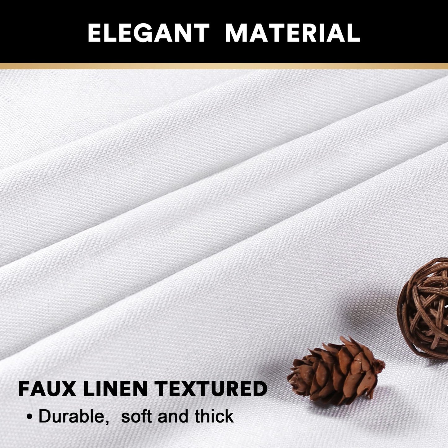 PrinceDeco Primitive Textured Linen 100% Blackout Curtains for Bedroom/Living Room Blackout Curtains 84 Inches Long, Energy Saving Window Treatment Curtains with White Liner (2 Panels, Natural)
