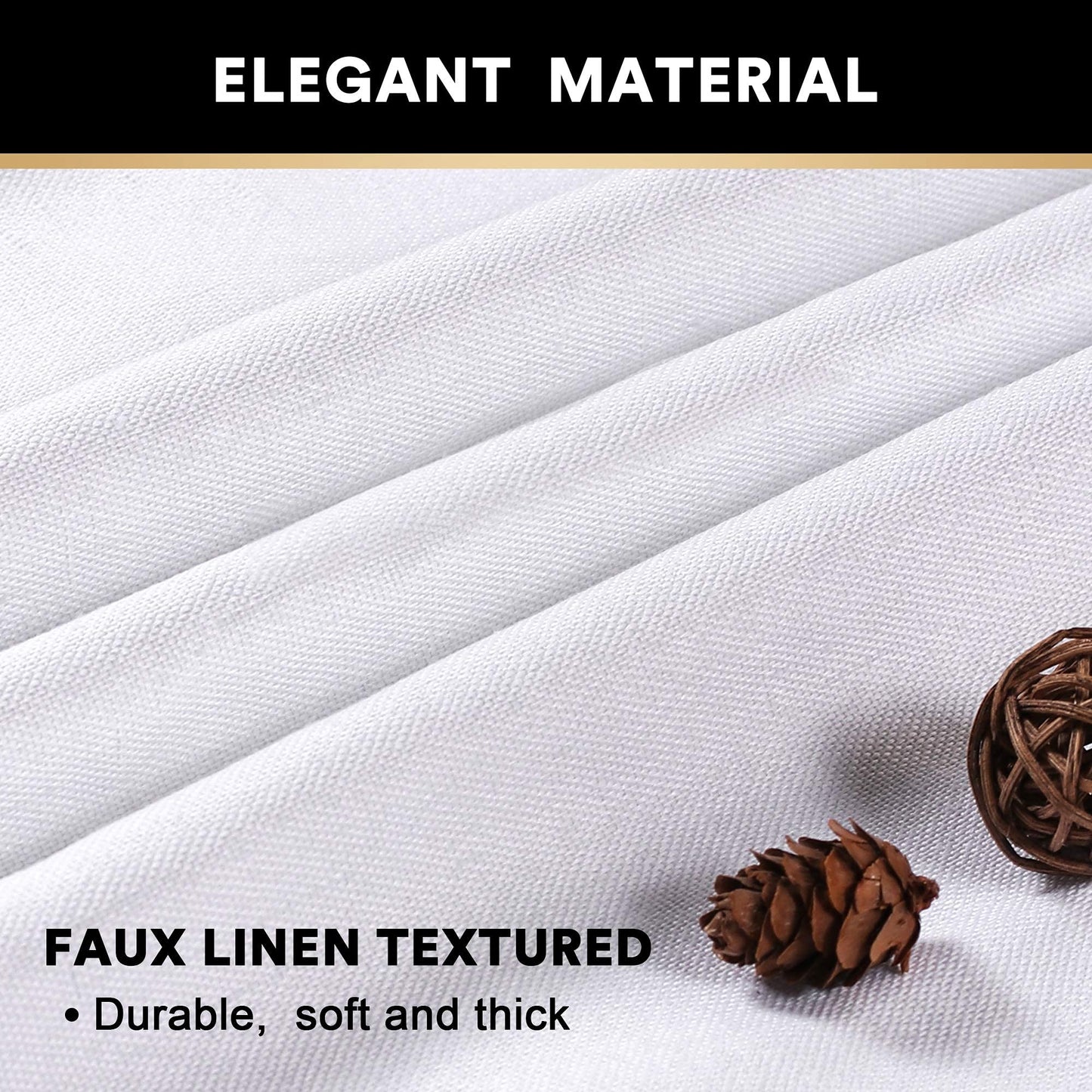 PrinceDeco Primitive Textured Linen 100% Blackout Curtains for Bedroom/Living Room Blackout Curtains 84 Inches Long, Energy Saving Window Treatment Curtains with White Liner (2 Panels, Natural)