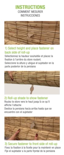 Radiance Cord Free Bamboo Shades - Roll-Up Shades for Porch, Patio & Interior Windows - Bamboo Shades for Indoor & Outdoor - Cocoa - 60" W x 72" L - (3370760E)