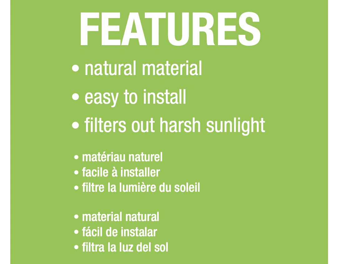 Radiance Cord Free Bamboo Shades - Roll-Up Shades for Porch, Patio & Interior Windows - Bamboo Shades for Indoor & Outdoor - Cocoa - 60" W x 72" L - (3370760E)