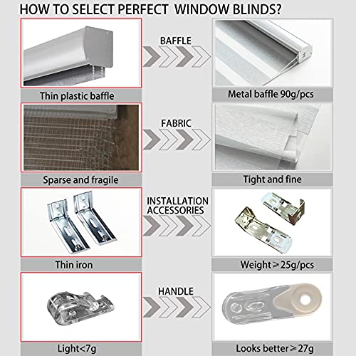 Zebra Roller Window Blinds,Custom Cut to Size,Roller Blinds Dual Layer Roller Shade Blinds, White,Fixed 64 InchesHigh,20 Inches Width