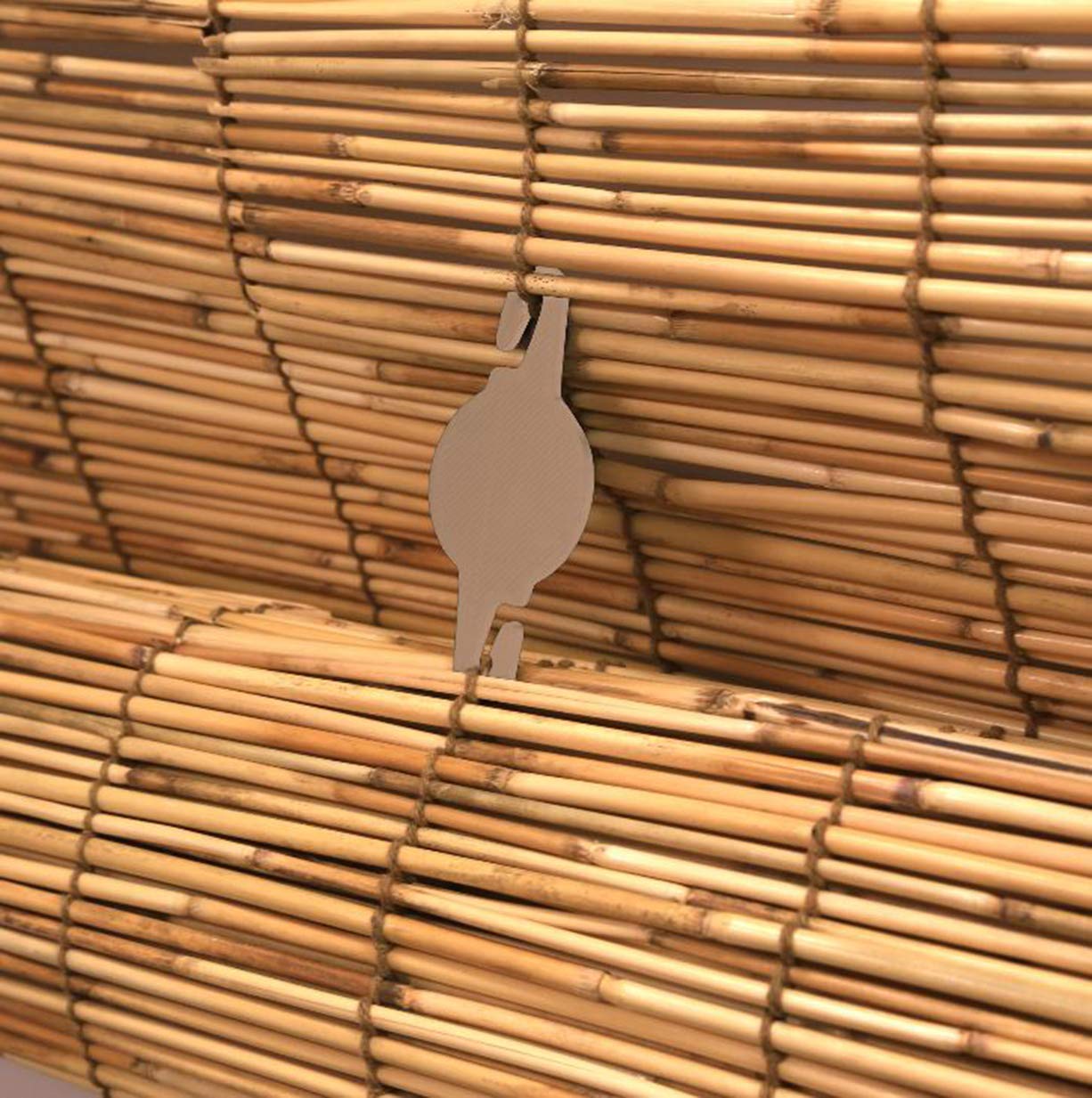 Radiance Cord Free Bamboo Shades - Roll-Up Shades for Porch, Patio & Interior Windows - Bamboo Shades for Indoor & Outdoor - Cocoa - 60" W x 72" L - (3370760E)