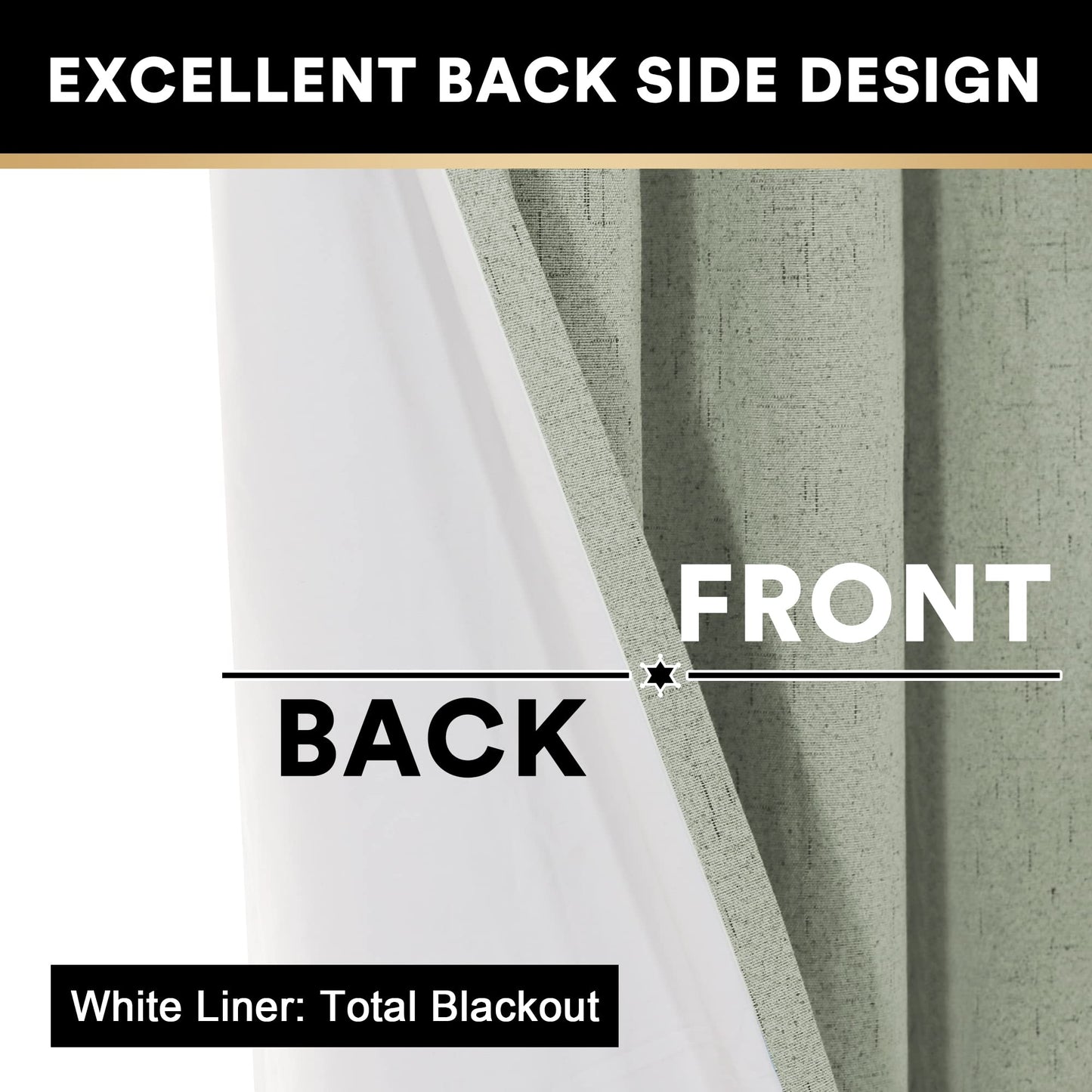 PrinceDeco Primitive Textured Linen 100% Blackout Curtains for Bedroom/Living Room Blackout Curtains 84 Inches Long, Energy Saving Window Treatment Curtains with White Liner (2 Panels, Natural)