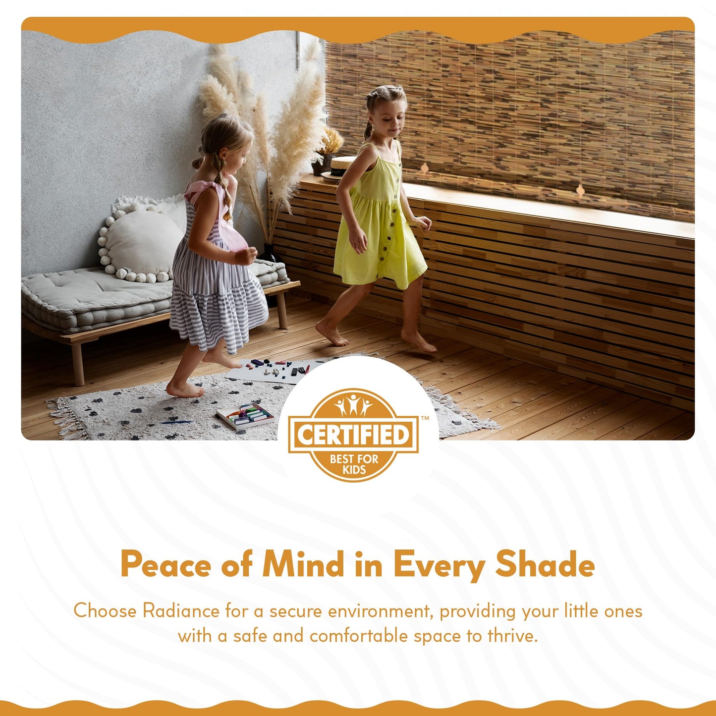Radiance Cord Free Bamboo Shades - Roll-Up Shades for Porch, Patio & Interior Windows - Bamboo Shades for Indoor & Outdoor - Cocoa - 60" W x 72" L - (3370760E)